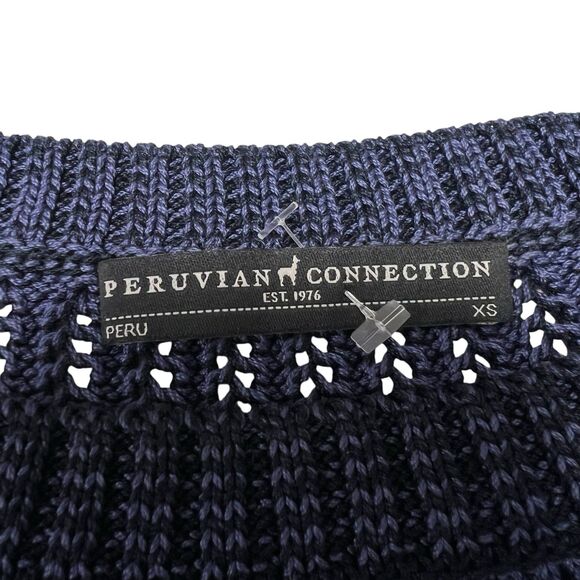 Peruvian Connection Pima Cotton Sweater Open Knit Cropped Long Sleeve Size XS - Picture 7 of 8